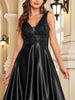 Elegant Sequins Evening Dress For Women Deep V-neck Satin Prom Party Green Dress Floor Length Blue Formal Gowns