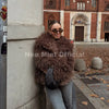Winter Lulicore Brown Faux Fur Coat Women Chic Autumn Warm Fluffy Sheep Fur Jacket Big Fur Collar Overcoat