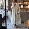 Thin Retro Double-breasted Long Coats Women Casual Loose Woolen Maxi Coat Female Early Autumn Elegant Chic Streewear