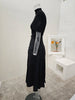 Asymmetric Knitted Patchwork Belt Waist Long Women's Evening Party Dresses Spring 35Z2228