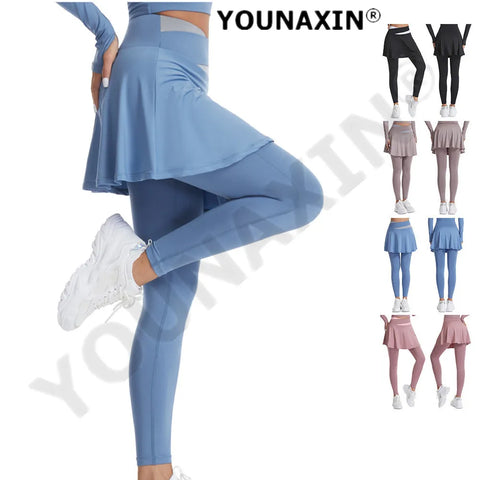 Women's Sports Pants Outdoor Yoga Culottes Tennis Gym Training Running Trousers Dance Fitness Leggings Pleated Skirt S M L XL