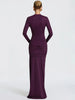 Hollow Out Long Sleeve Sexy Maxi Dress Women Gown Elegant O Neck Draped Ruched Bodycon Club Party Long Dress