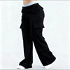 Women‘s Wide Leg Cargo Pants Elastic Waistband with Large Pockets Casual Fitness Sportswear Y2k Long Pants