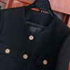 Short Black Jacket For Women's Spring And Autumn Suit Top Short Jacket Green Blazer Tweed Outwear Thick Jackets Lining
