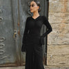 Women Elegant Ruffle Hem White Long Dress Shirring V-neck Flare Long Sleeve Dresses Evening Party Robes Vestido