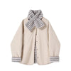 with Scarf Parkas Women Lamb Wool Patchwork Puffer Jacket Korean Fleece Down Coats Winter Cotton Padded Outerwears
