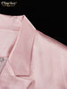 Loose Pink Satin Women's Two Pieces Set Elegant Long Sleeve Blazer With High Waist Maxi Skirt Set Female