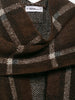 Autumn Women Plaid Knit Scarf Collar Cardigan Coat Long Sleeve Oversize Jacket With Pockets High Street Lady Clothing