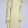 High Neck Cape Sleeve Slim-Fit Maxi Dress Pearl Trim Solid Color Floor Length Modest Abaya Style Formal Occasion Women