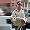 Versatile Stylish Short Windbreaker Jacket Retro Stand Collar Loose Long Sleeve Women Coat Office Lady Autumn Wear