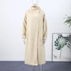 Chic Stand Collar Long Woolen Coats Women Loose Puff Sleeve Single Breasted Solid Warm Overcoat Autumn Winter Lady Outwear