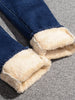 Winter Fleece Lined Denim Pencil Pants Women Thicken Warm Lamb Fluff Jeans High Waist Slim Vaqueros Big Size 34 Kot Pantolon