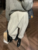 Women Casual Loose Pockets Woolen Suit Pants Autumn Winter High Waist Thicken Korean Ladies Solid Harem Trousers WP49