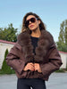 Faux Fur Neck Short Jackets Women Long Sleeve Ruff Thicken Loose Outerwear Female Autumn Winter Chic Daily Coats