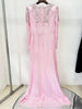High Street Designer Party Vestido Women's Beaded Sequined Gauze Long Maxi Dress