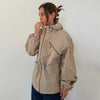 Causal Long Sleeved Grid Female Jacket Drawstring Tight Loose Women's Trench Collar Single Breasted Pocket Outerwear