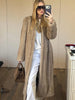 Women Thick Faux Fur Coat Lapel Hidden Button Loose Elegant Lady Outerwear Female Street Warm Commute Overcoat
