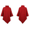 Autumn Winter Turtleneck Loose Women Pullover Shawl Cape Solid Color Knitted Long Tops Casual Sweater with Buttons