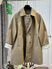 Korean Contrasting Color Plaid Lapel Medium and Long Trench Women's Coat Loose Coat