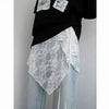 French Lace Up Short Fart Curtain Skirt Spring Layered Skirt Women Wrap Skirt Bandage Dress Apron Curtain Expansion Skirt