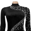 Spring Autumn Women Long Sleeve Velvet Solid Color Diamond Party Evening Long Maxi Dress Dashiki Africa Clothing