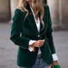 Women's Velvet Blazer Suit Jackets Business Casual Button Up Suit Jacket Autumn Winter Velvet Outerwear Work Office Coats