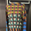 Color-blocking Printed Round Neck Pullover Women's Dress Casual Long Sleeve Mid-length Dresses 2DB4686