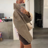 Women Lapel Collar Single Button Croc Embossed Leather Jacket Long Sleeve Drop Shoulder Patch Pocket Loose Retro Short Street