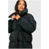 Casual Solid Lace Up Cotton Coat Women Chic Lapel Long Sleeve Warm Loose Pocket Short Jacket Winter Lady Commute Street Outwear
