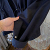 Spring Autumn Korean The Design Sense Niche Loose Casual Hem Drawstring Waist Hooded Windbreaker Female Long Coat Lady Top