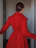 Women Hourglass Waist Full Flared Hem Long Dress Coat Lapel Collar Single Breasted Long Sleeve Overcoat Guest Party Street Wear