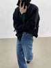 Simple Single-Breasted Sweater Women Streetwear Vintage Loose Knitted Cardigan Female Y2K Turtleneck Knitwear Jacket