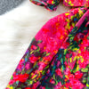 Sexy chic puff sleeve slim Criss-Cross A-line dress Chic Vintage Women Casual women clothing