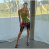 Women Chic Vacation Outfits Leopard Print Sheer Chiffon Shirt Casual Turn-down Collar Mini Dress & Detachable Scarf