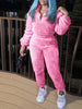 Winter Plush Two Piece Set Casual Home Warm Suit For Women Zipper Lapel Pullover Top Elastic Waist Trousers Suit