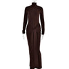 Turtleneck Long Sleeve Maxi Dress For Women Irregular Bodycon Long Dress Femme Temperament Evening Dress