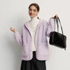 Jacket Women Winter Reversible Sweatshirt Faux Lamb Wool Fleece Solid Color Top Women's Clothing