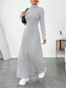 Knitted Elegant Long Sleeve Dress Women Autumn Winter Vintage Dresses Turtleneck Solid Vestidos Casual Street Y2K