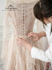Evening Dresses Customize A-Line Square Neck Women'S Formal Evening Gowns Floor-Length Ruffles Lace Long Sleeves Elega