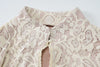 Turtleneck Long Flare Sleeve Patchwork Lace Hollow Out Button Sexy Mini Dress Spring Women Clothes Party Nightclub