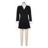 Women Pleated Mini Skirts Suit and Shirt Patchwork Long Sleeve Blazer Matching 2 Two Piece Set Outfits