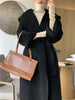Mid-Length Autumn and Winter Hooded Double Sided Cotton Cashmere Coat Female 100% Wool Loose Thick Woolen Coat