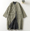 Oversized Women Parkas Collarless Long Sleeve Single-breasted Ladies Winter Coat Casual Thick Warm Outerwear Overcoat