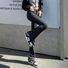 Woman High Waist Vintage Flare Jeans Female Elastic Bell Bottom Pants Girls Black Brown Deep Blue Light Blue Denim Trousers