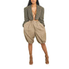 Women's Loose Casual Bloomers Leggings Pockets Elastic Wasit Solid Capris High Street Vintage Trousers