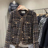 Retro Tweed Little Black Dress-style Women's Korean Design-Inspired Elegant Socialite Blazer For Spring Autumn