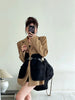 Original Design Blazer Women Loose Spliced Pocket Korean Shrug Notched Single Breasted Blazer Mujer Femal with Belt