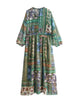Spring Autumn Long Sleeved Printed Dresses For Women Vintage Patchwork Casual Long Skirts Female Loose Commuting Frocks