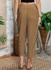 Women's Pants Elastic Waist Solid Color Lace Spliced Drawstring Pocket Simple Basic Casual 9-point Pants