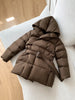 Winter Women's Down Jackets Ultra Light Warm Cusual Coat Female Puffer Jacket With Belt Plus Size Hooded Short Parka